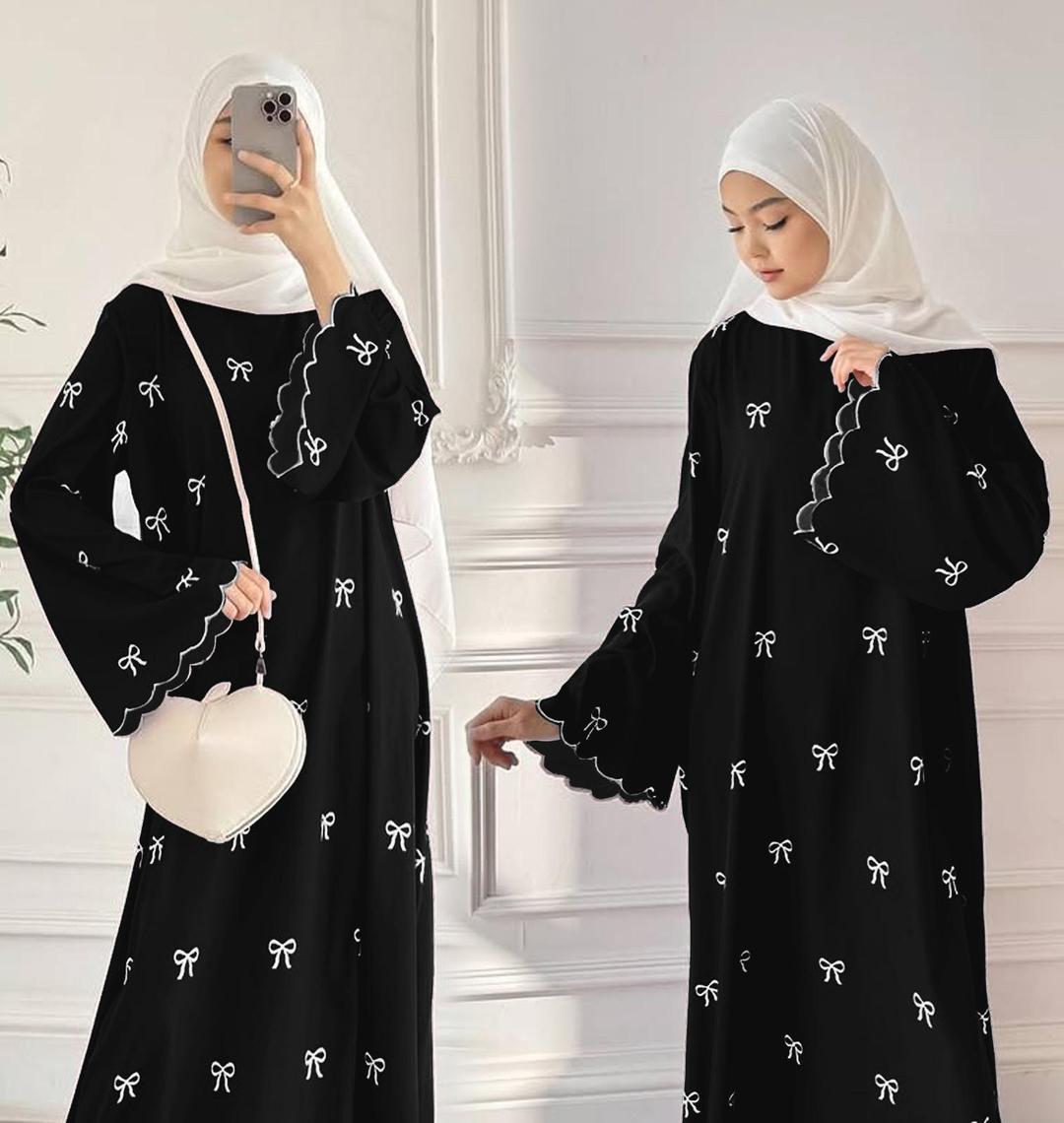 Elegant Georgette Embroidered Full Abaya – Timeless Modest Wear
