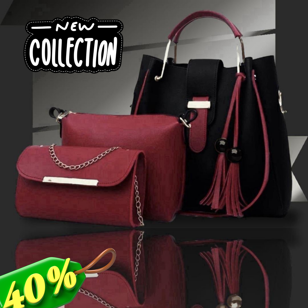 Women's Elegant Rexine Plain Handbag Set – Stylish & Durable Daily Use Bags