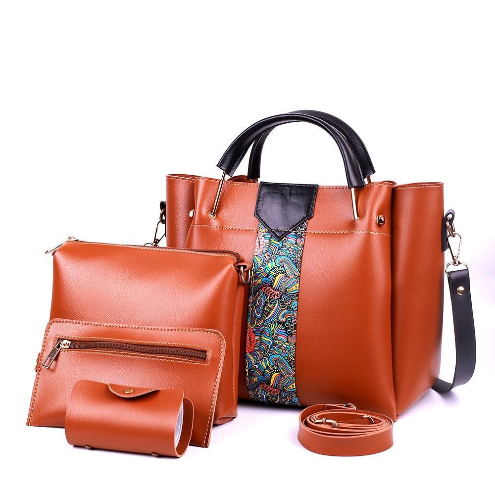 4 in 1 Women’s PU Leather Shoulder Bag Collection – Chic, Durable & Practical