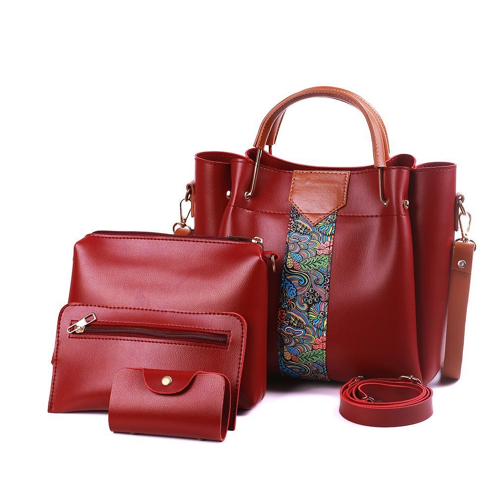 4 in 1 Women’s PU Leather Shoulder Bag Collection – Chic, Durable & Practical