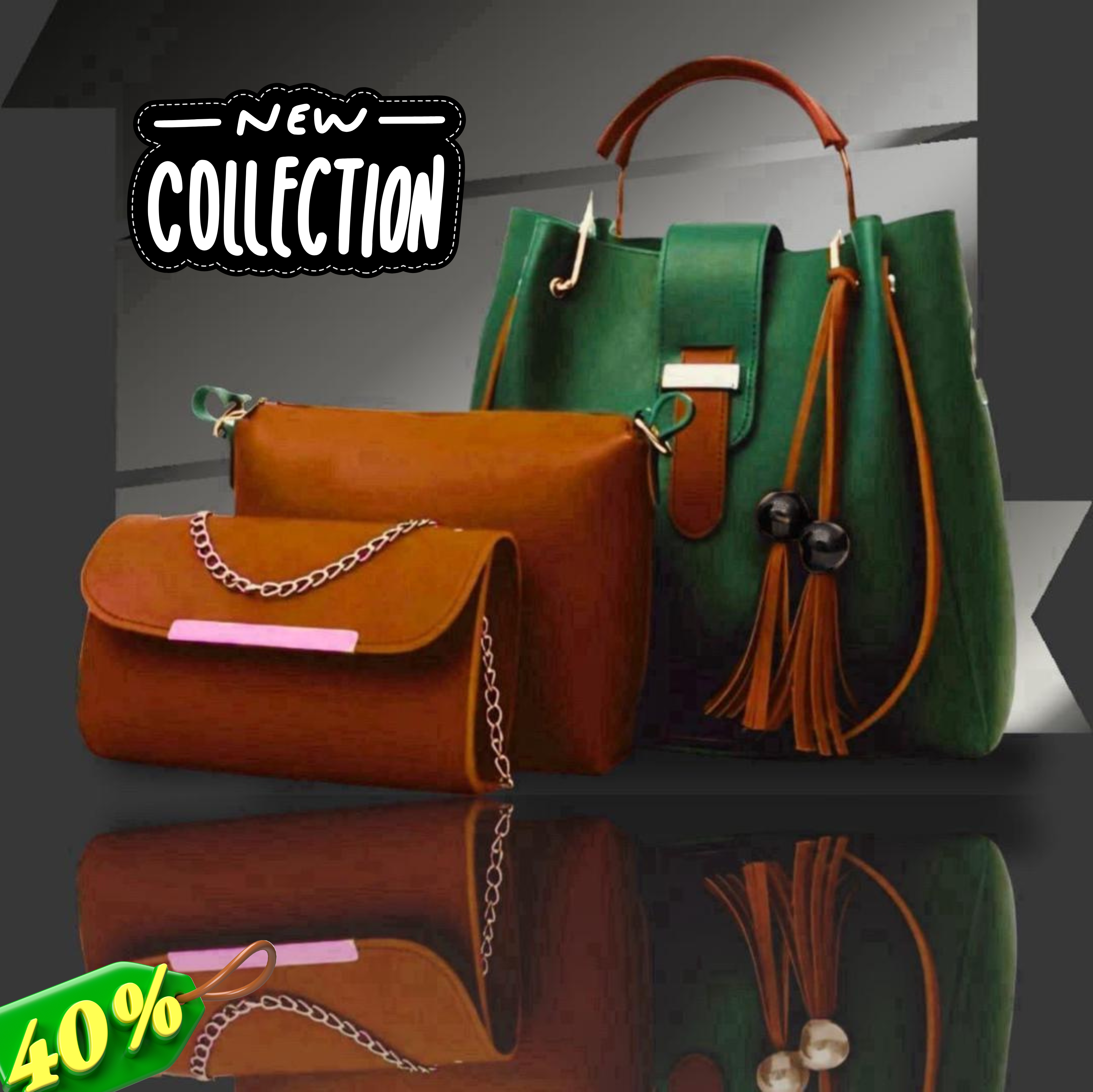 Women's Elegant Rexine Plain Handbag Set – Stylish & Durable Daily Use Bags