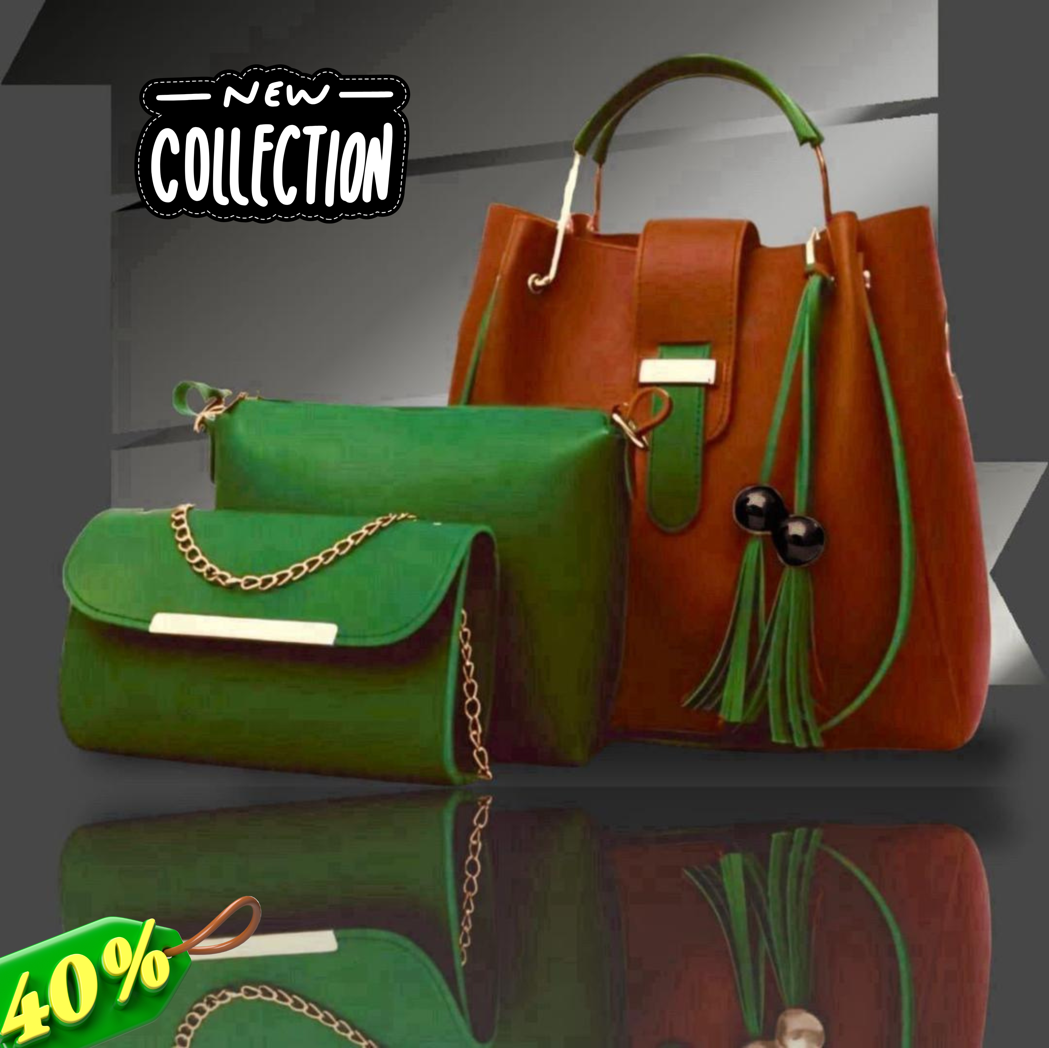 Women's Elegant Rexine Plain Handbag Set – Stylish & Durable Daily Use Bags