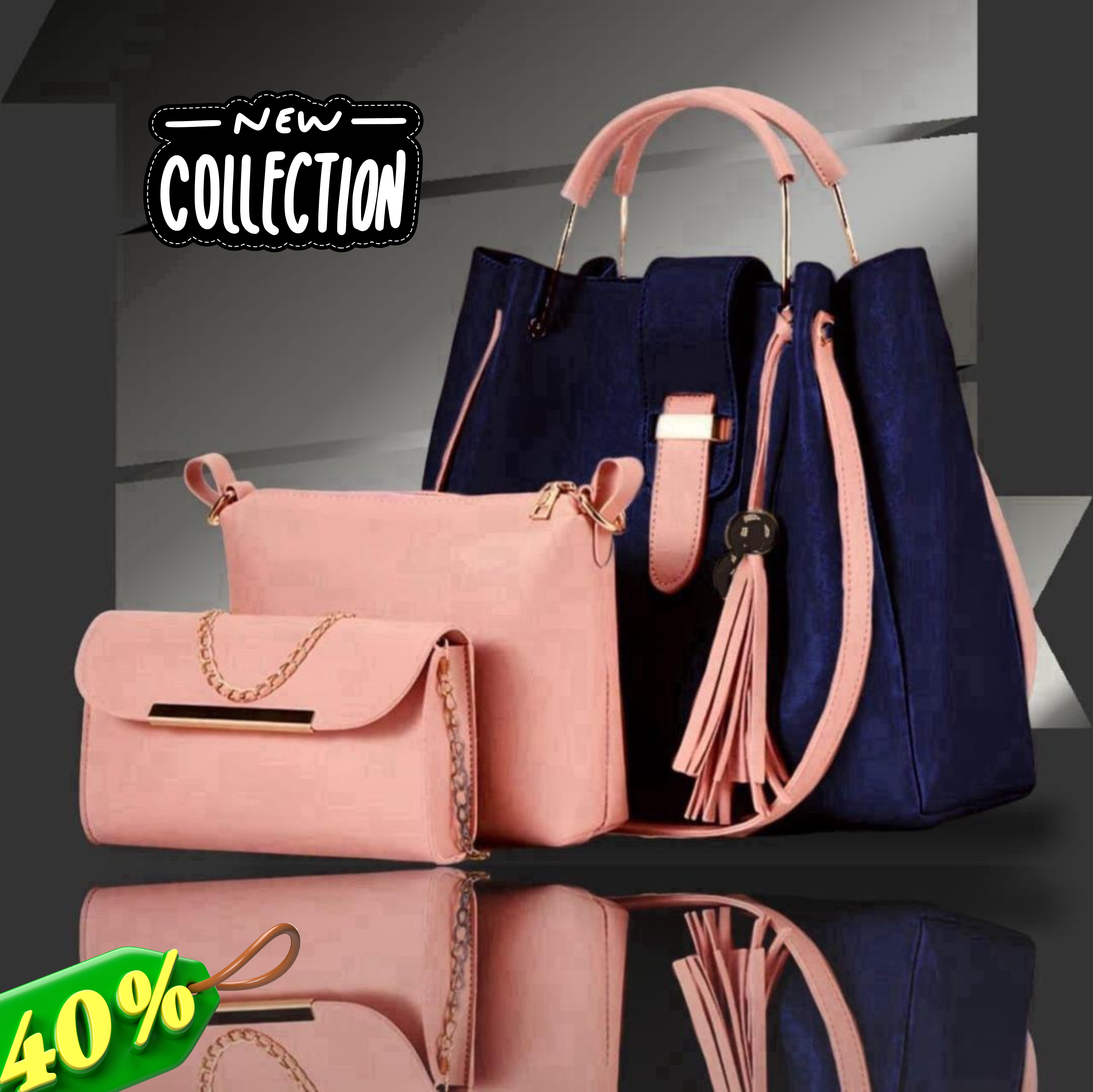 Women's Elegant Rexine Plain Handbag Set – Stylish & Durable Daily Use Bags