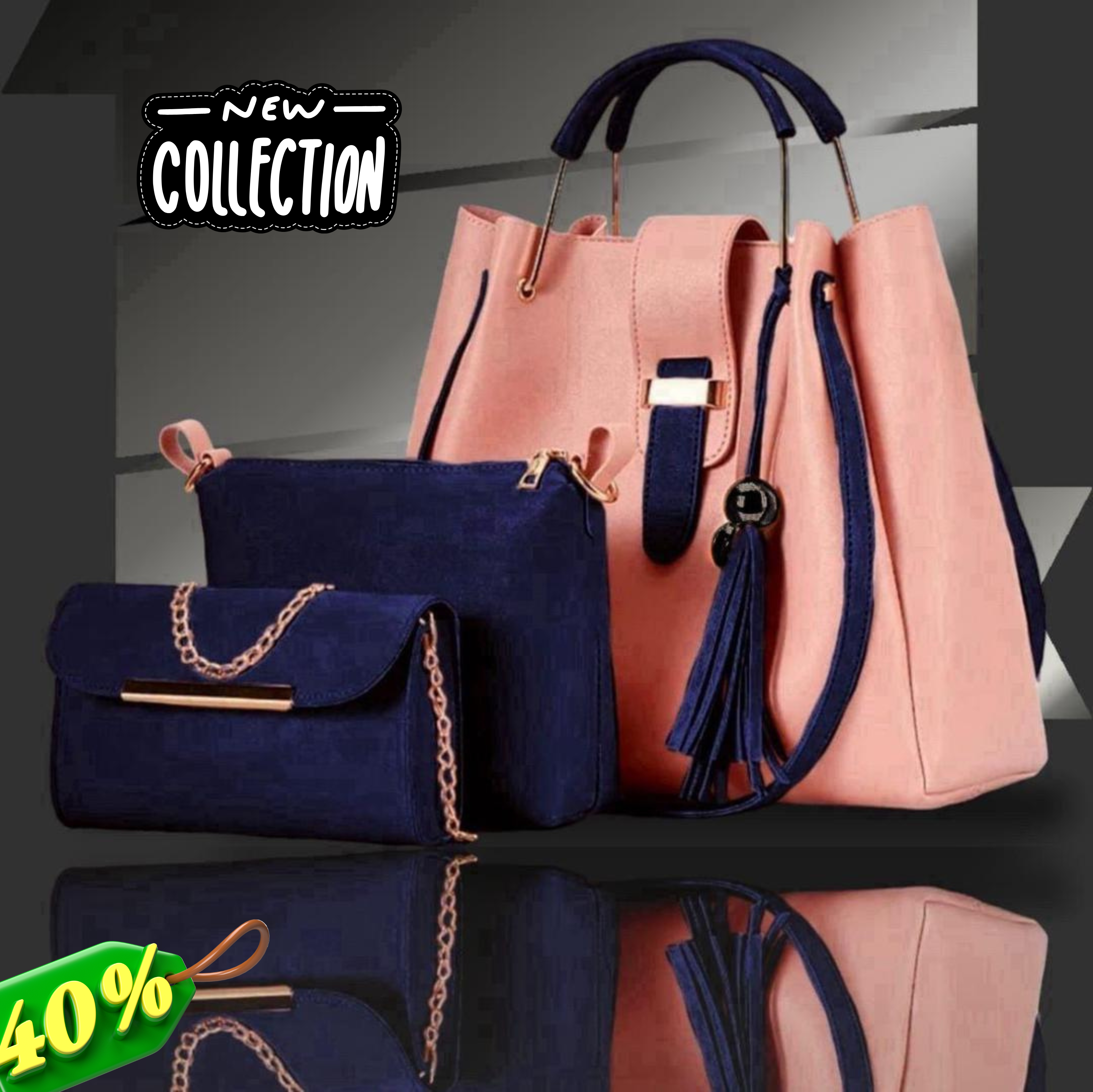 Women's Elegant Rexine Plain Handbag Set – Stylish & Durable Daily Use Bags