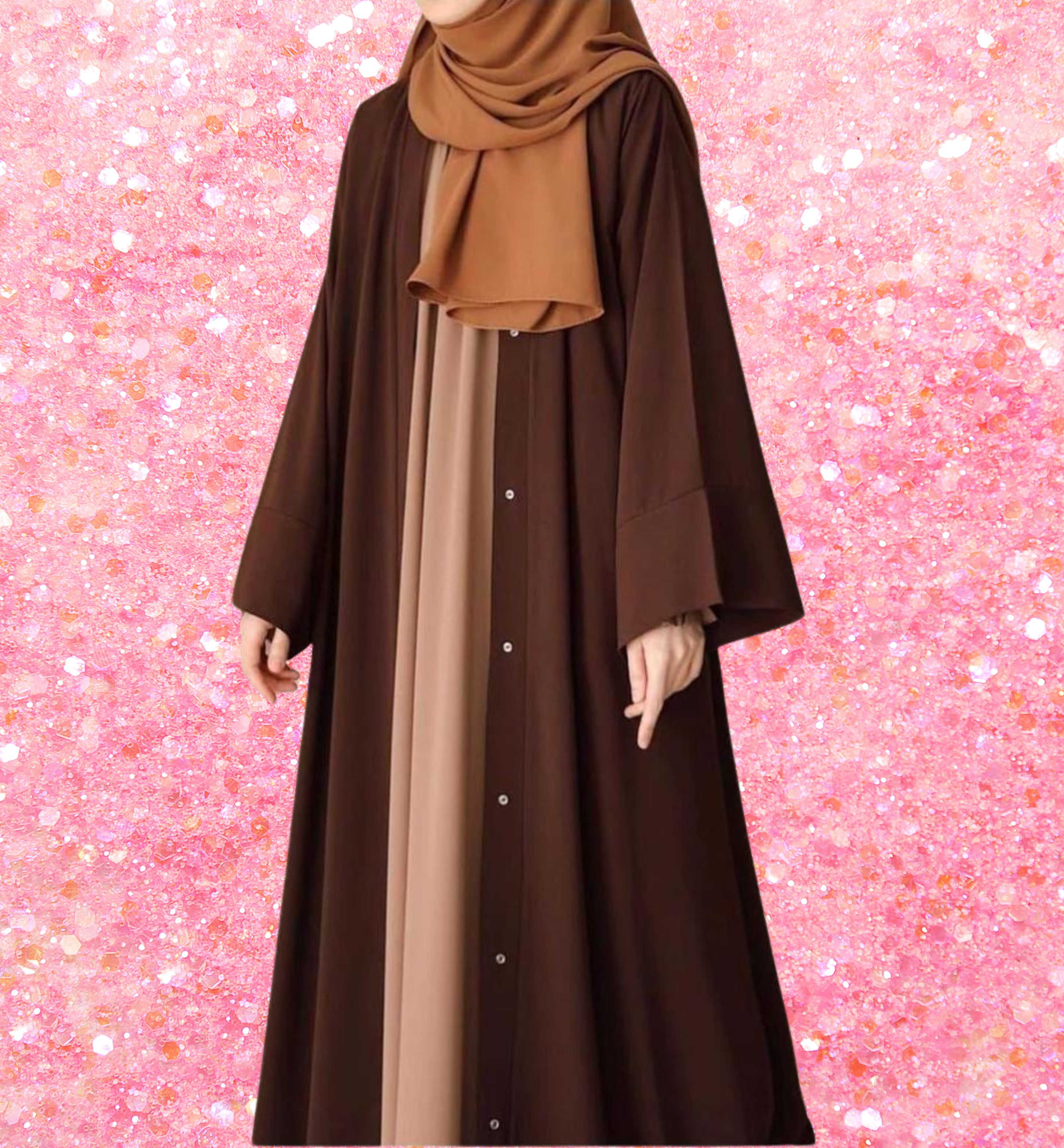 Elegant Georgette Full Abaya with Matching Stoller