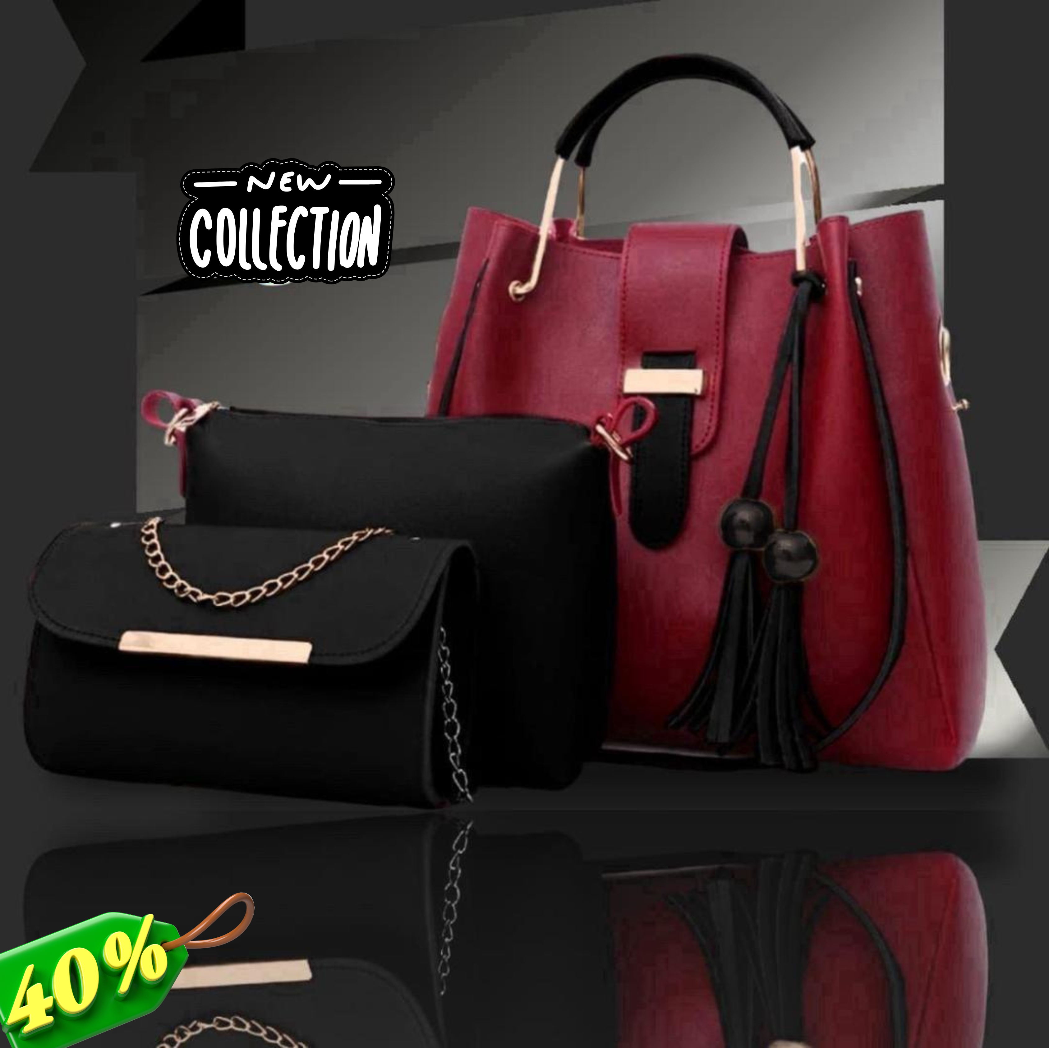 Women's Elegant Rexine Plain Handbag Set – Stylish & Durable Daily Use Bags