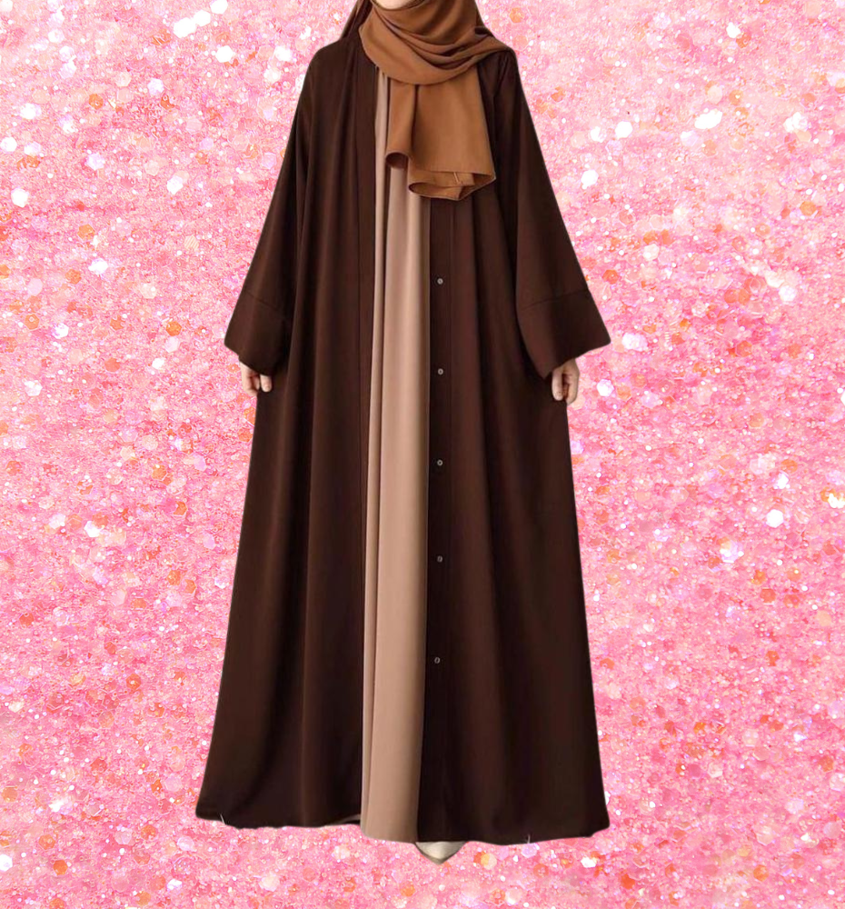 Elegant Georgette Full Abaya with Matching Stoller