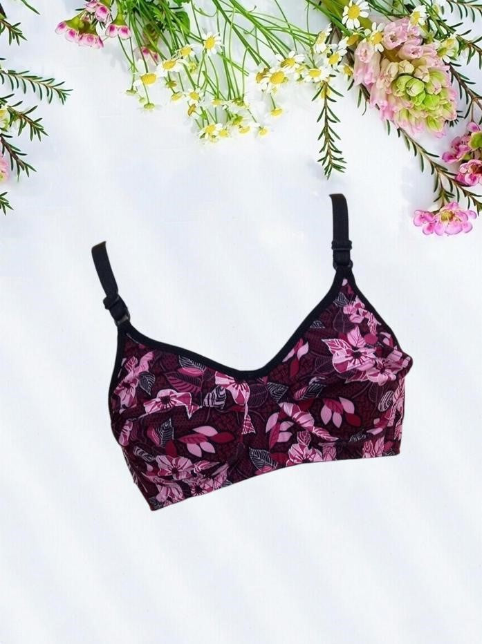 Ice Silk Printed Light Weight Non-Padded Bra